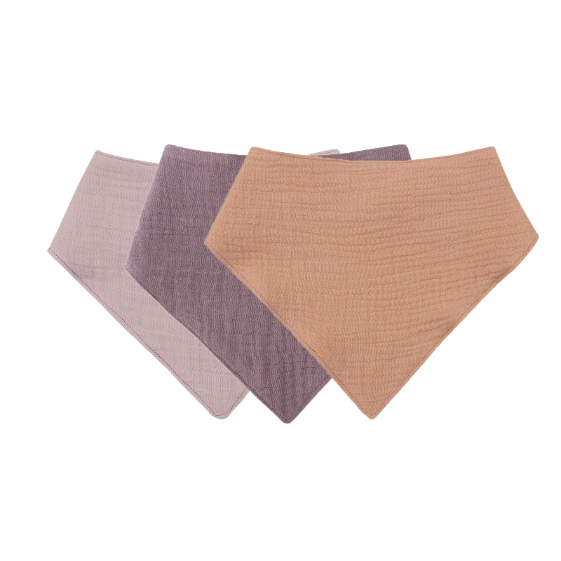 3Pcs Baby Bibs Cotton Newborn Snap Button Soft Triangle Saliva Towel Burp Cloth D5QA: 1