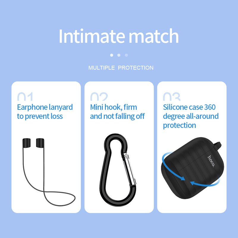 Hoco øretelefon etui til apple airpods pro blødt silikonecover farverigt ultratyndt beskytter til air pods pro cover anti-tabt reb