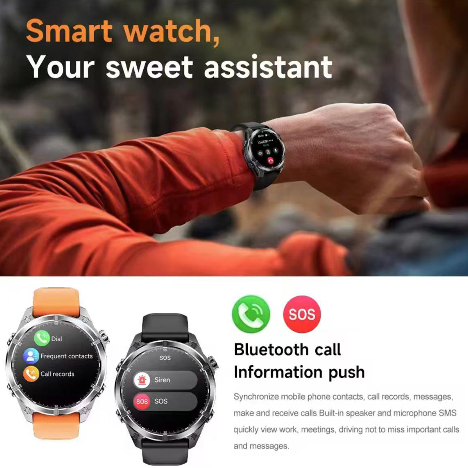 2025Nowy inteligentny zegarek robić nurkowania dla mężczyzn Ekran AMOLED 3ATM Wodoodporny sportowy naganiacz zwierza zdatność Tętno BT Połączenie Inteligentny zegarek dla Xiaomi