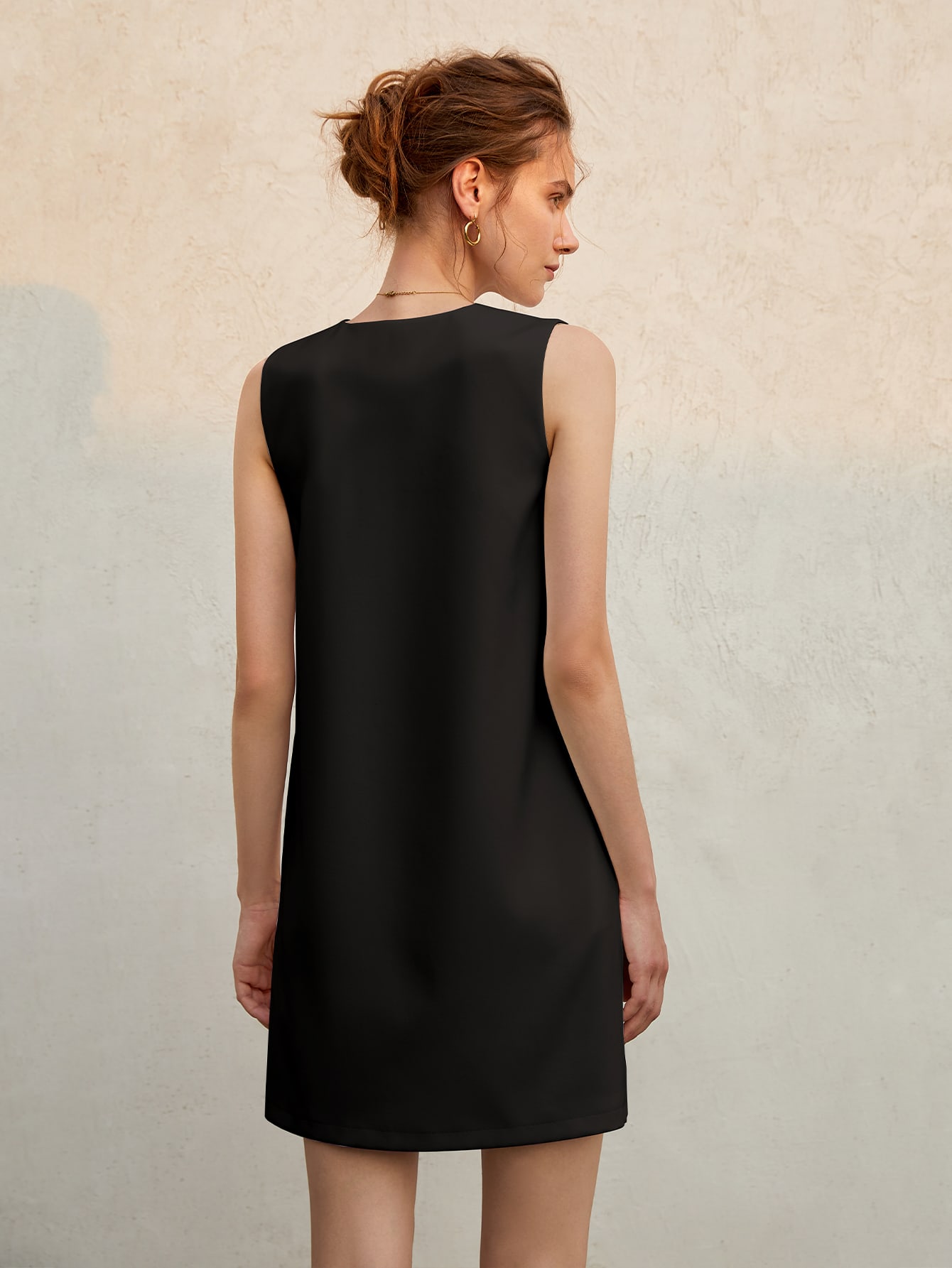 Vestido de verano francés sin mangas para mujer, minivestido de verano holgado y adelgazante de alta costura