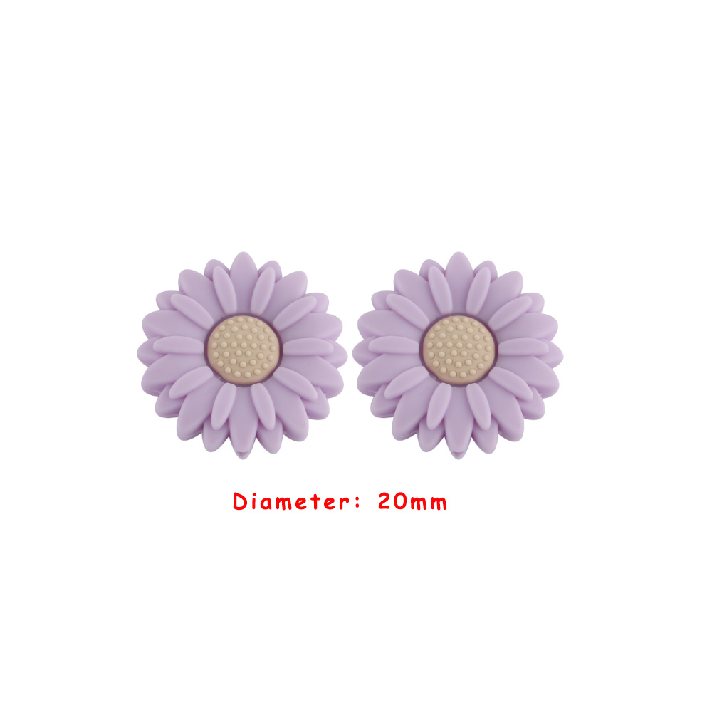 Sunrony 10 Stück Mini Blatt Blume Silikon Perlen für Schmuckherstellung Lebensmittelqualität DIY Schnullerkette Halskette Zubehör Babyspielzeug