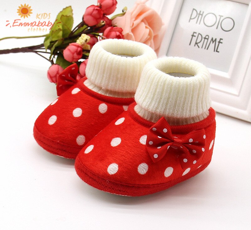 0-24M Boys Winter Boots Girls Slippers Cozy Fleece Booties Toddler Baby Winter Socks with Non Slip Bottom Boots