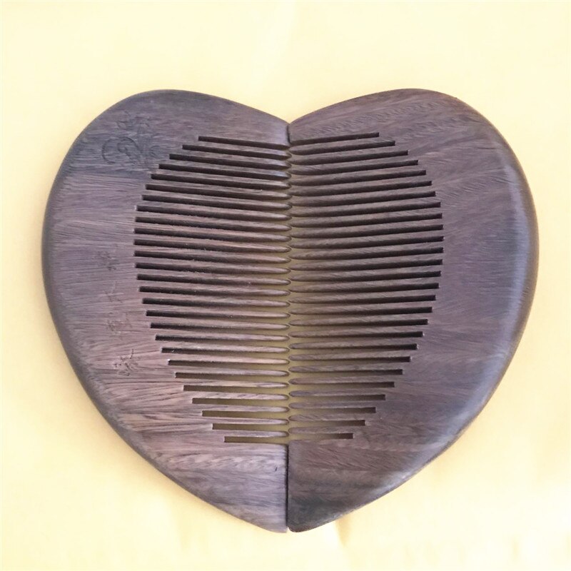 Peigne de Massage en bois de santal vert naturel en forme de cœur, 2 pièces, soulage la douleur, brosse, meilleur pour les amoureux