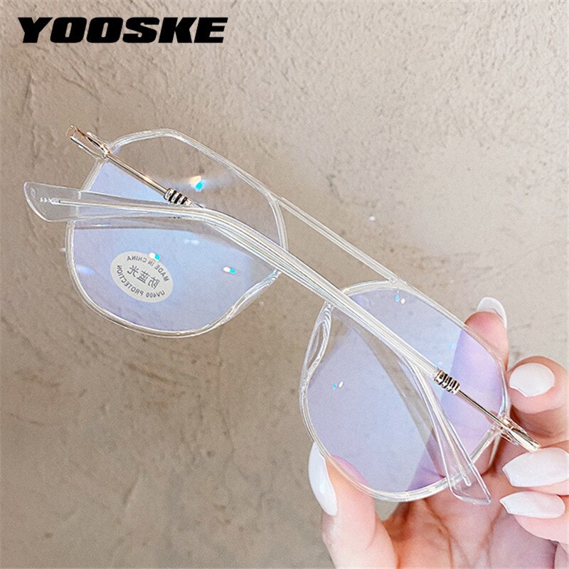 YOOSKE-monturas de gafas TR90 para ordenador para hombre y mujer, anteojos con bloqueo de luz azul, montura única para miopía, lentes con luz azul