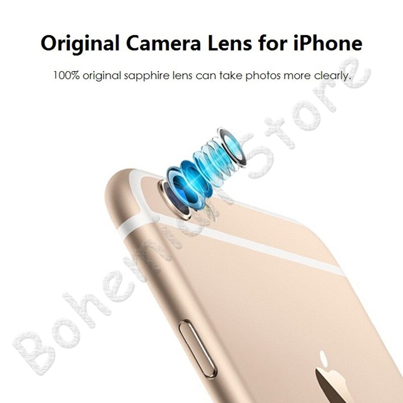 Para iPhone 6 6s Plus, cristal de zafiro, cámara trasera, Lente de Cristal, anillo, cubierta, piezas de repuesto originales
