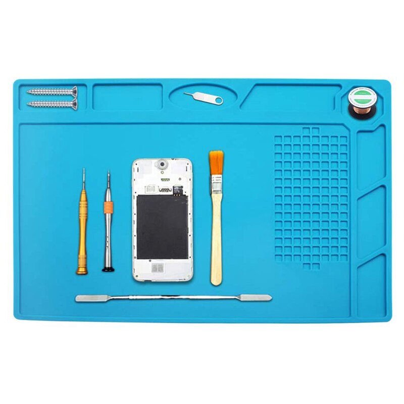 Soldering Mat Solder Pad Insulation Silicone Mat Anti Static for Soldering Brazing Repair Tool Welding Past