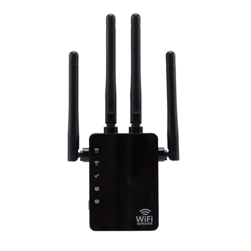 AC 1200Mbps Dual Band Wifi Signal Amplifier 2.4G / 5G Wireless Wifi Repeater: Black US