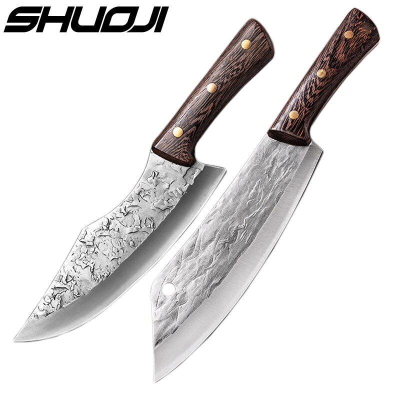 Forge Boning Knife Japanese Full Tang Handle Knife Handmade Steel Kitchen Boning Knives Chef Slicing Utility Santoku Cleaver: Type 1 and Type 3