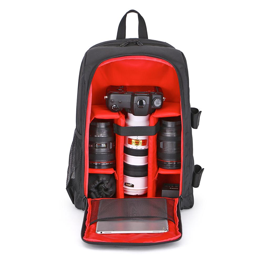 Waterproof Digital DSLR Camera Backpack w/ Rain Cover Laptop 15.6inch Case: Red