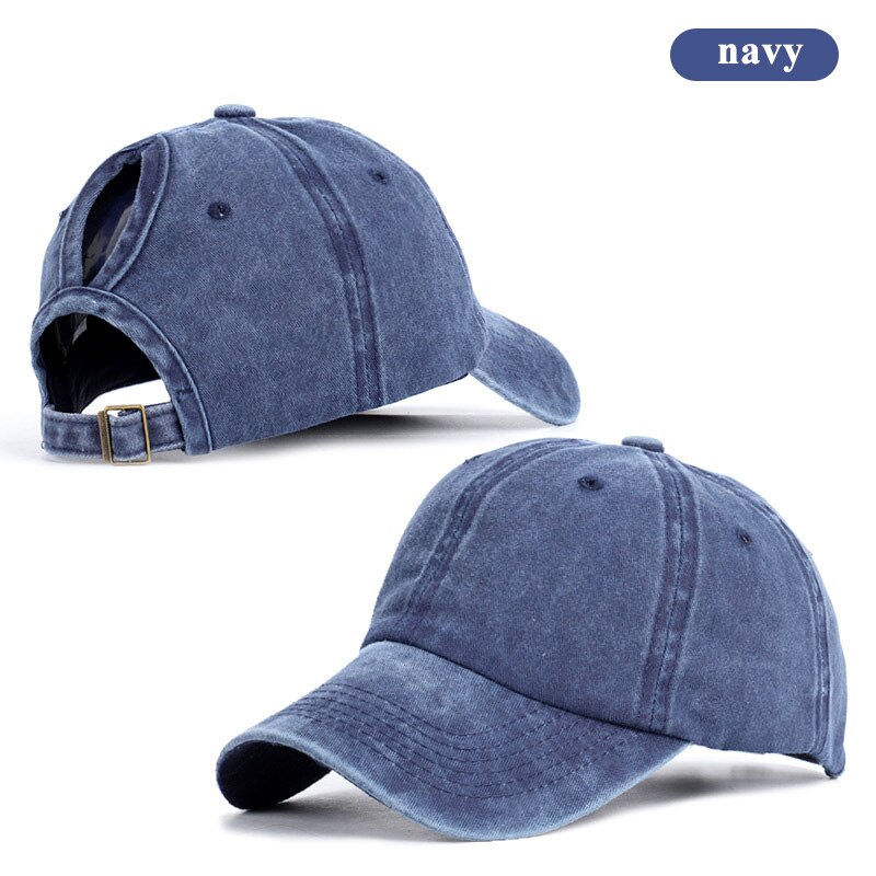 unisex Baseball Kappe Gewaschen Baumwolle Frauen Männer Kappe Feste Farbe Einstellbar draussen Trucker Snapback Hütte: Blau