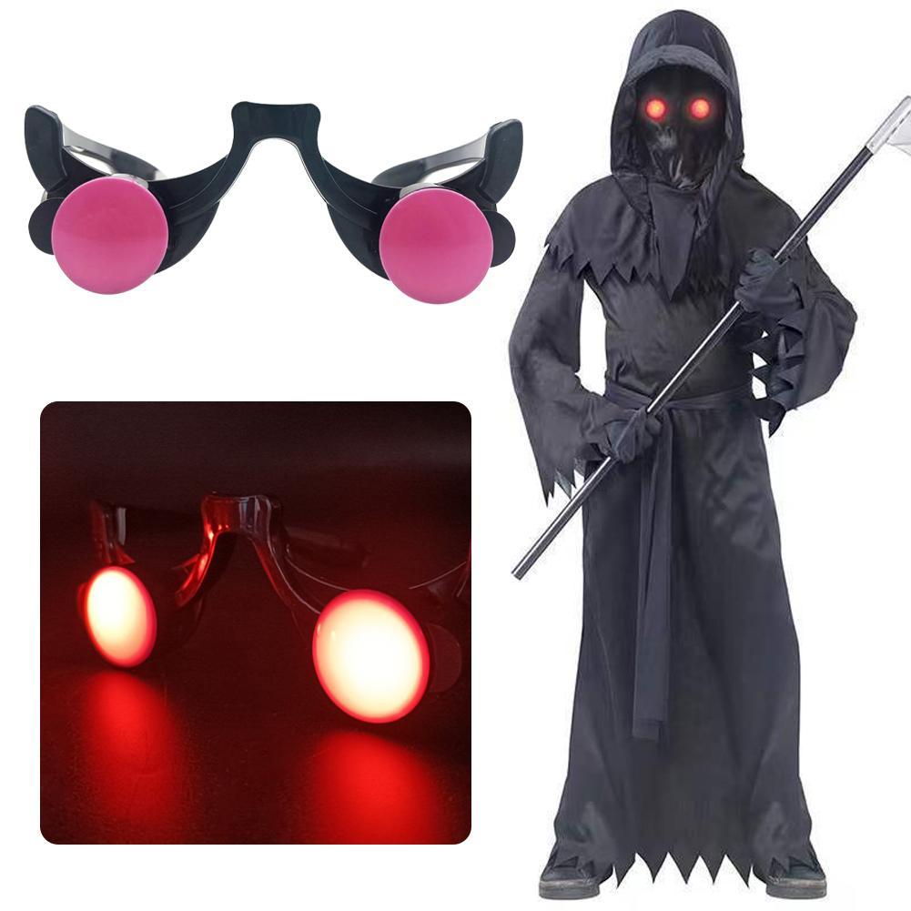 Óculos luminosos LED Glow para crianças, Olhos vermelhos engraçados, Halloween Clown Cosplay, Acessórios Anime, Party Prop, Óculos de Carnaval Masquerade