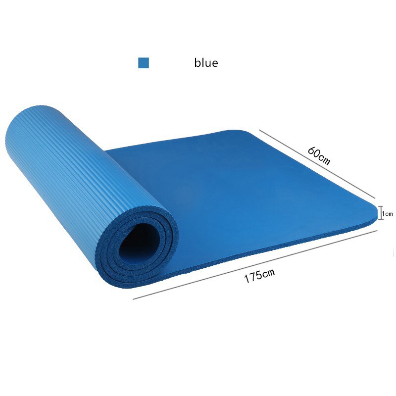 Yoga Mat 175x60cm - Non-slip Padded Fitness & Dance Pad - Home Gym Pilates: Blue