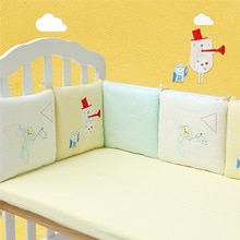 6 stks Katoenen Baby Bed Bumper Protector Pasgeboren Wieg met Cartoon Patroon