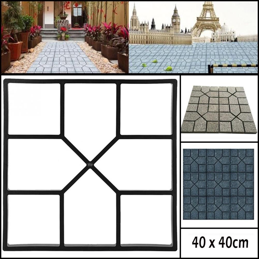Zwart Plastic Maken Diy Bestrating Mal Huis Tuin Floor Road Beton Stepping Oprit Steen Path Mold Patio Maker Tuinieren