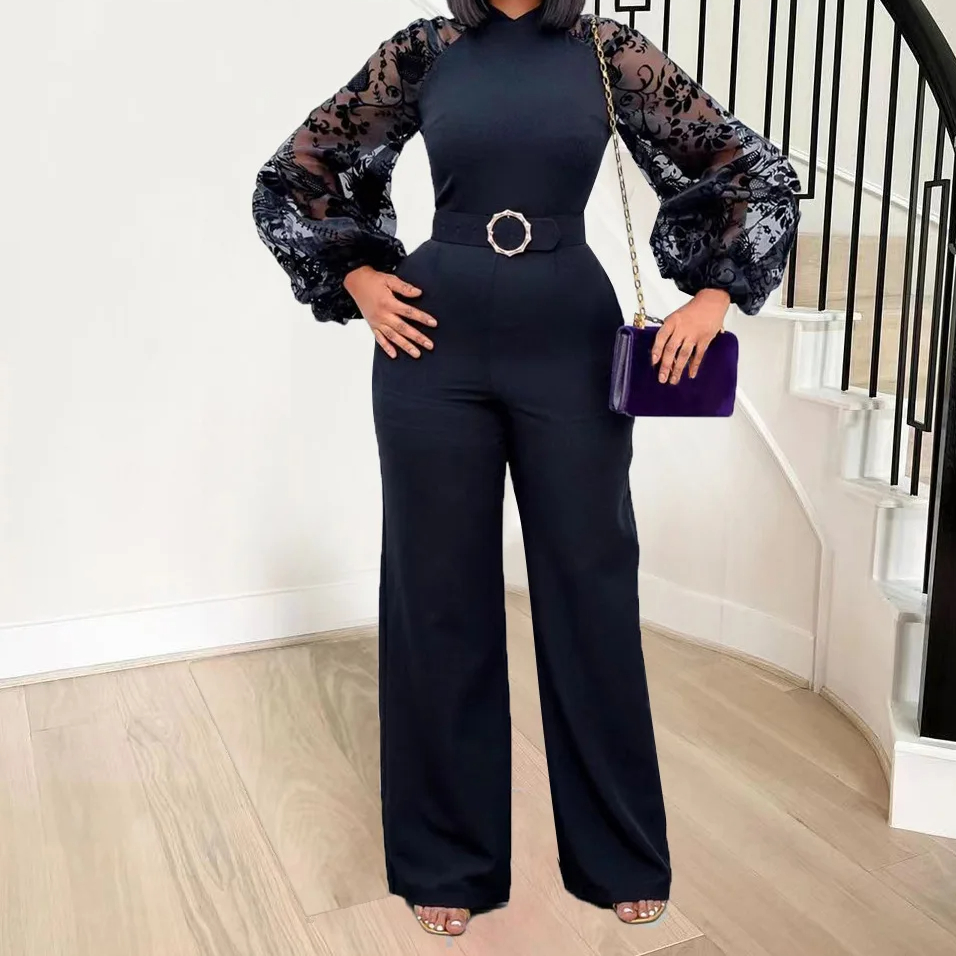 Mesh jumpsuit kvinder hvide overalls fest blonde sparkedragter i bodysuit ét stykke langærmet sommer lange bukser  y2k forår arbejde