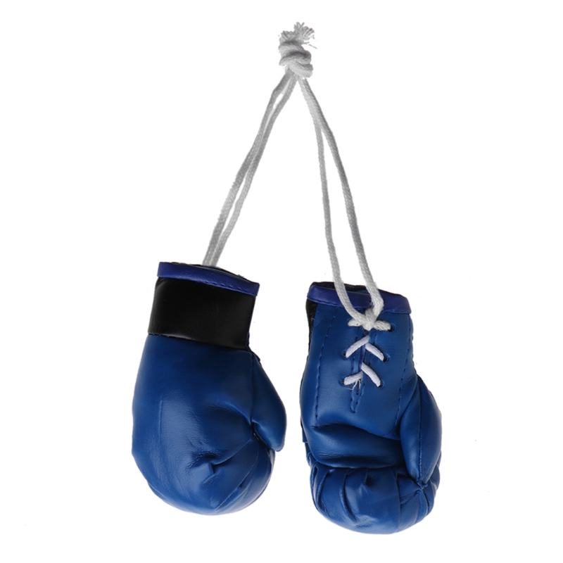 Leder-Boxhandschuhe-Anhänger Schwarz / Blau / / Weiß / verrotten Mini