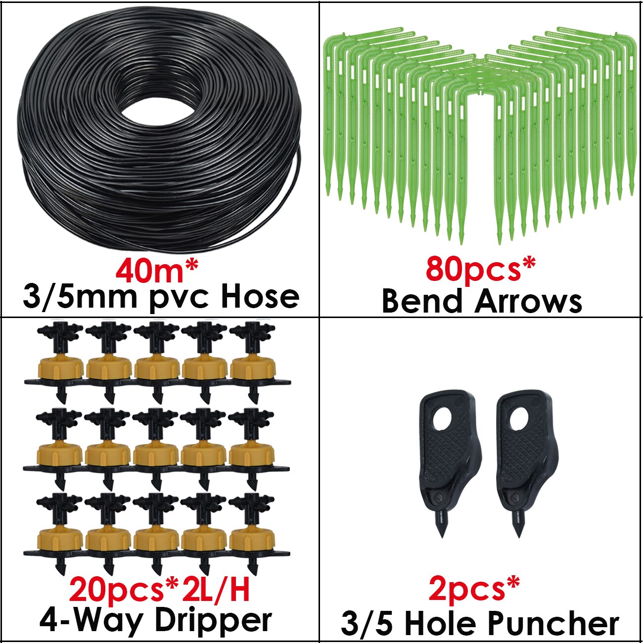 KESLA 10-100M 4L 8L/H Garten Mikro Tropfen Bewässerung Emitter Bewässerung Systeme Bausätze 3/5mm Pfeil Tropfer Vergossen Bonsai Gewächshaus: dunkel Grau