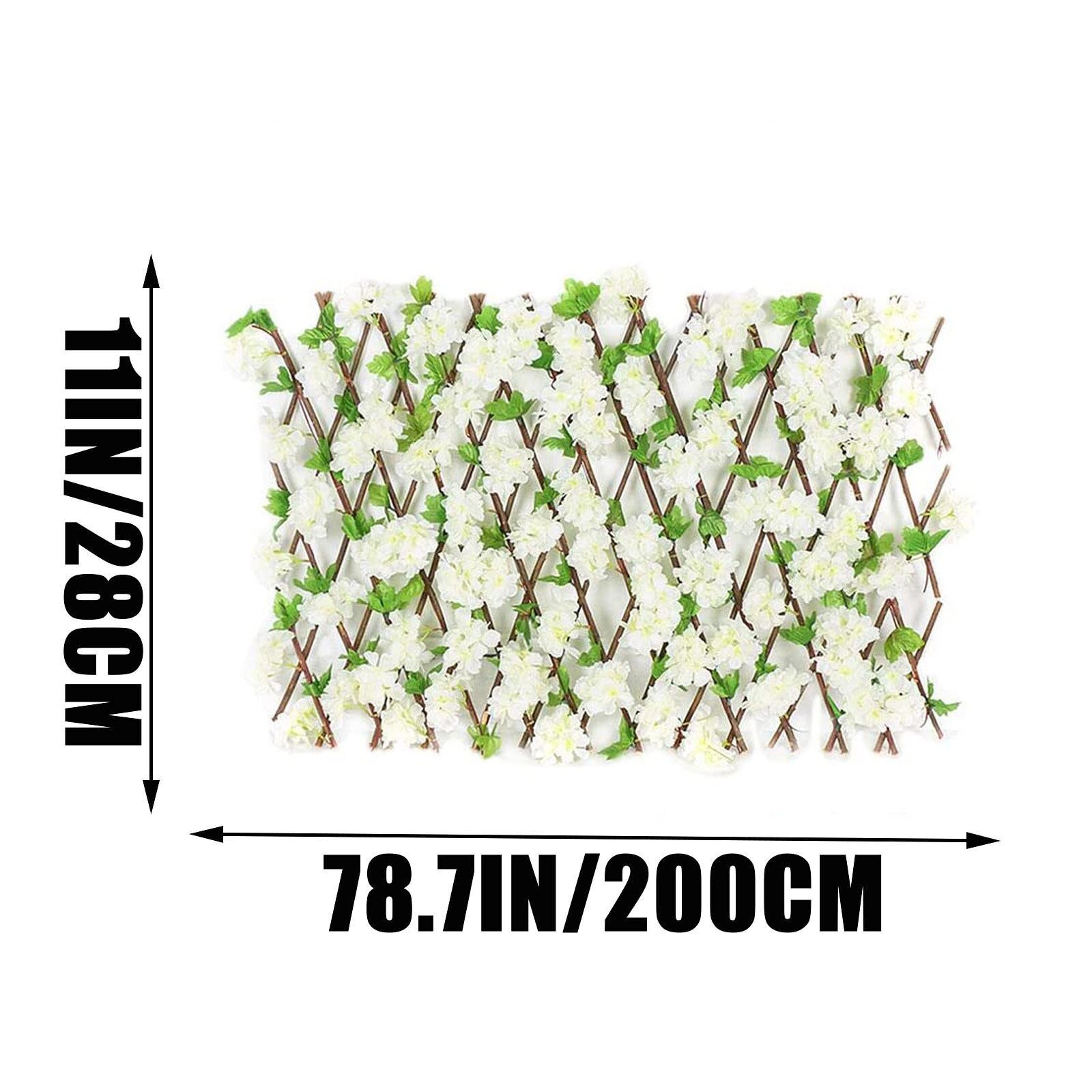 Intrekbare Hek Uitbreiden Houten Hek Hedge Met Kunstmatige 6 Soorten Cherry Bloem Bladeren Tuin Decoratie Trellis Screen: A-S