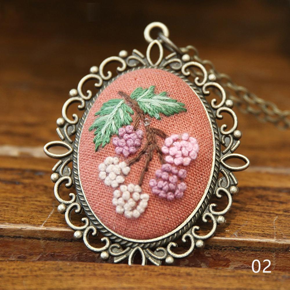 Blomma diy målning kors broderi handarbete med kedja nybörjare söm kit hängande band broderi handarbete