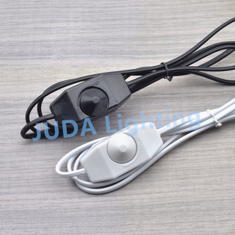Dimmer switch with GB EU plug cable wire cord set black white Electrical cable wires for ceiling lamp table lamp desk light diy