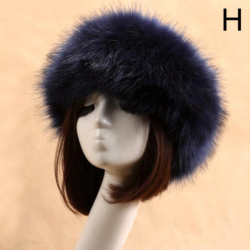 Winter Dikke Harige Haarband Fluffy Russische Faux Fur Vrouwen Meisje Bont Hoofdband Hoed Winter Outdoor Earwarmer Ski Hoeden Hoofddeksels: H