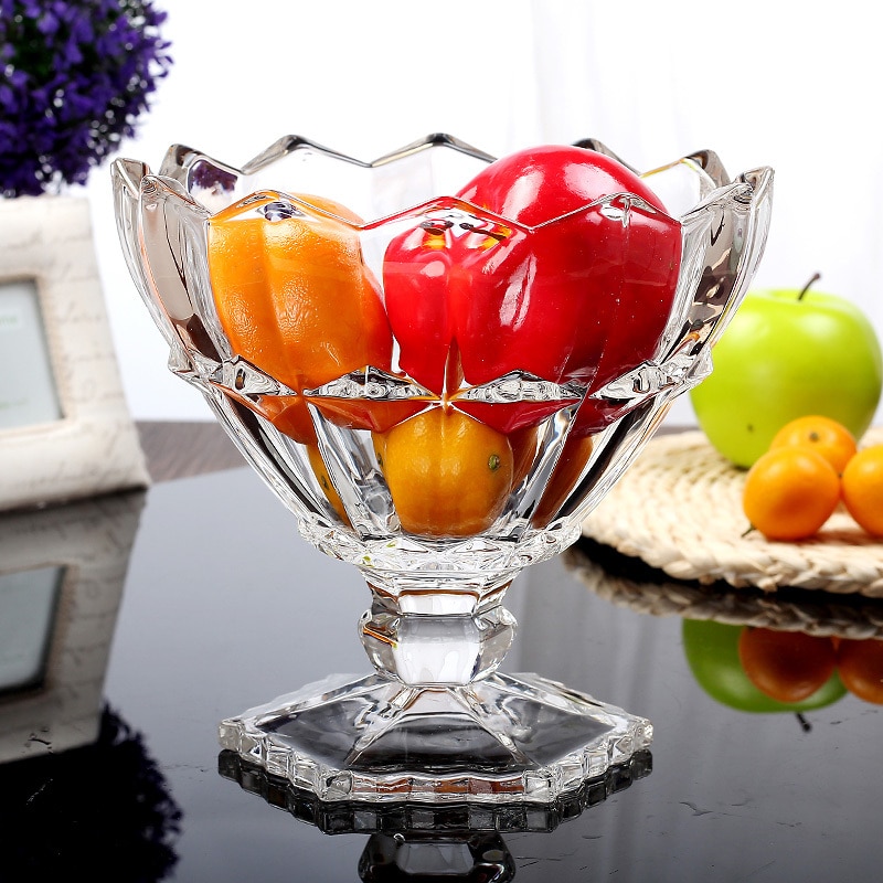 crystal glass fruit bowl high fruit bowl fruit bowl fruit bucket large living room fruit bowl WF11071017