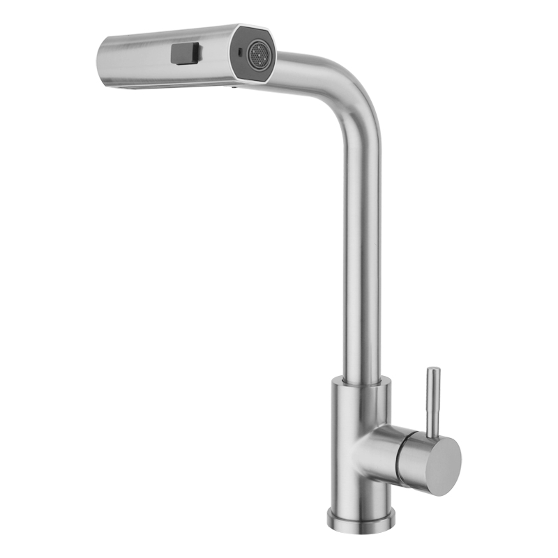 Baokemo stainless steel pull down water tap Single Handle sink three-in-one And Cold kitchen faucet: Light Grey / G9/16