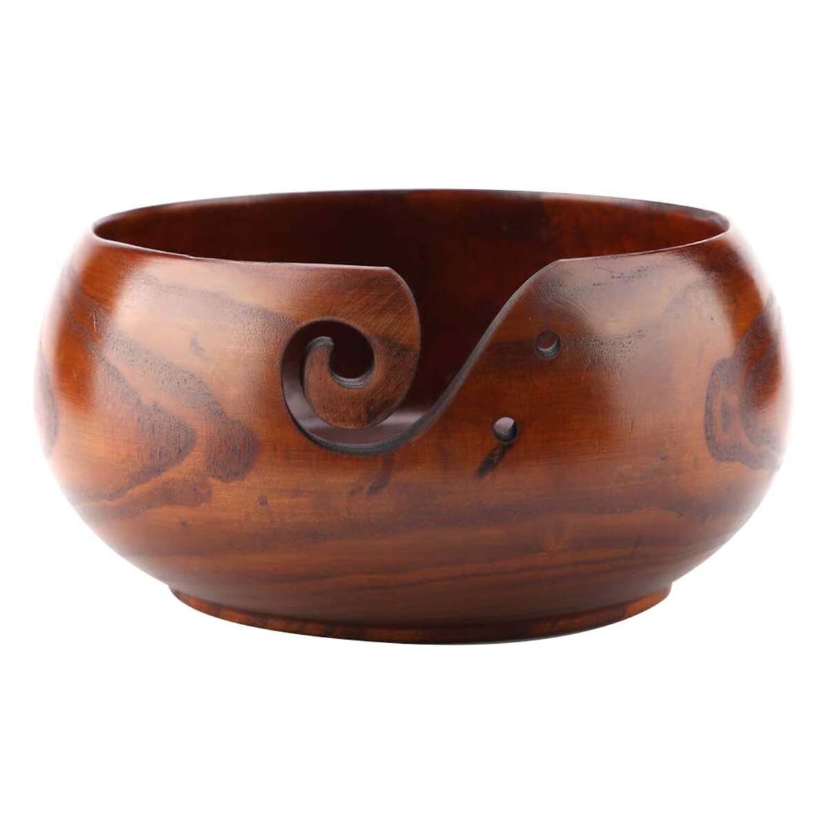 Nature Wool Bowl, Handcrafted Round Woolen Yarn Ball Container with Swirl Hook for DIY Woven Clothes, Handmade Sweater: 1