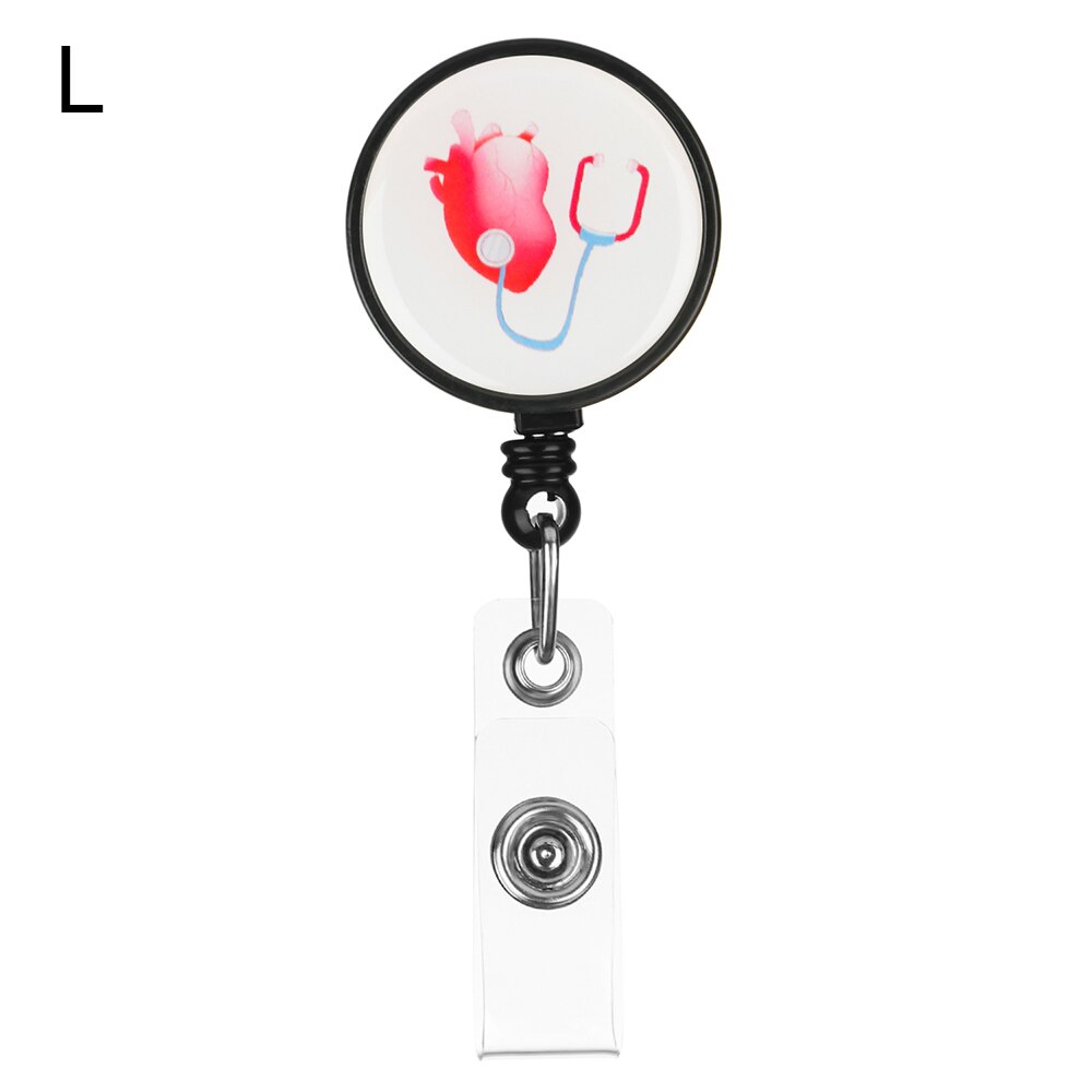 1Pcs Intrekbare Verpleegkundige Badge Houder Grappige Reel Werk Tag Met Alligator Clip Naam Card Plaat Id Card Houders kantoorbenodigdheden: L