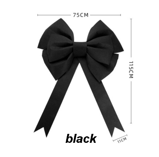 Lazo grande decorativo artesanal, accesorio hecho a mano para puerta de tienda, foto de Navidad, tienda de 4S, coche, boda, , festividades, decoración, lazo grande: black