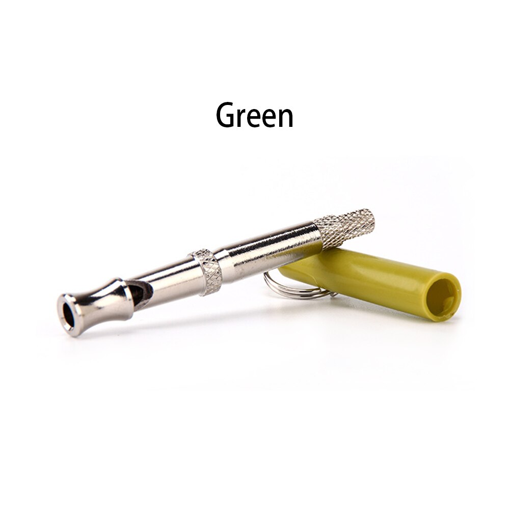 Mascota ultrasónico sonido perro entrenamiento silbato flauta llavero portátil perro silbato ajustable perro flauta suministros para mascotas: green