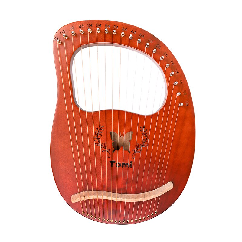 Tomi lyre harpe 16 strenget mahogni krydsfiner krop 19 strenget instrument med stemmenøgle og bæretaske til børn voksne begyndere