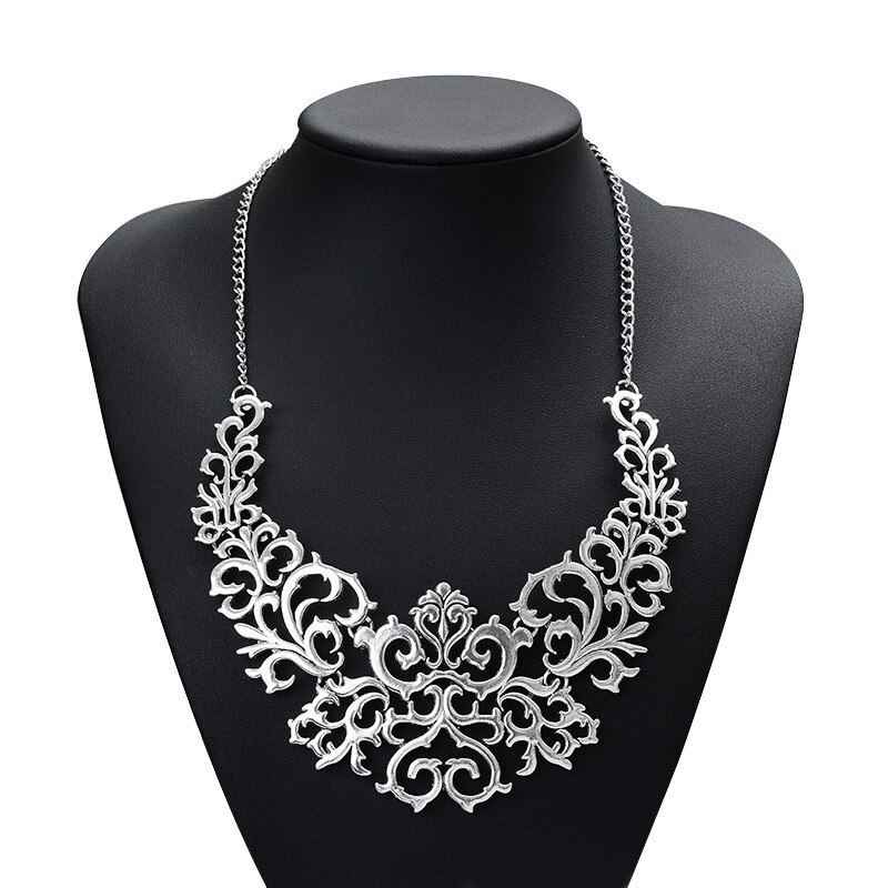 Tocona Boho Hollow Out Hart Bloem Vormige Chokers Ketting Voor Vrouwen Goud Zilver Zwart Charms Kraag Kettingen Sieraden 5514