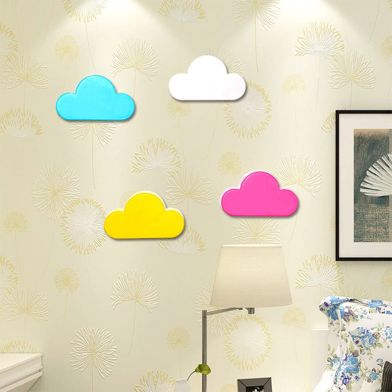 4Pcs Mini Magnet Key Holder Cloud-Shaped Key Storage Pendant Key Chain Hang Buckle Anti-lost Cute Wall Decoration Pendant