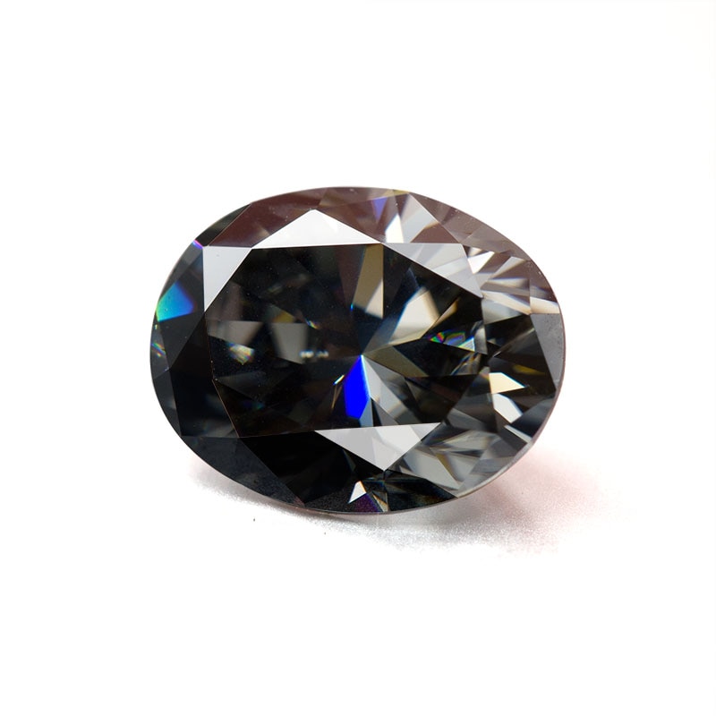 Top dark gray color VVS oval cut 5x7mm loose moissanite price per carat