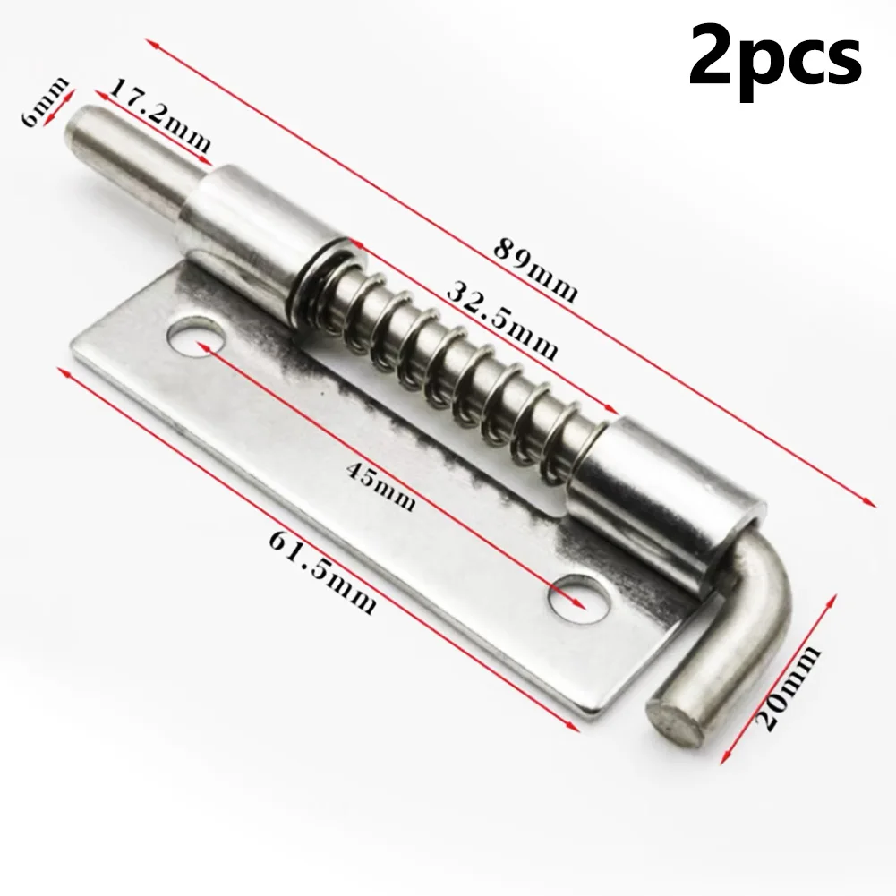 2pcs Spring Loaded Latches Pin Mental Security Barrel-Bolt Latch Tone Door Cabinet Hinges For Doors Chests Cabinets Home: Ivory