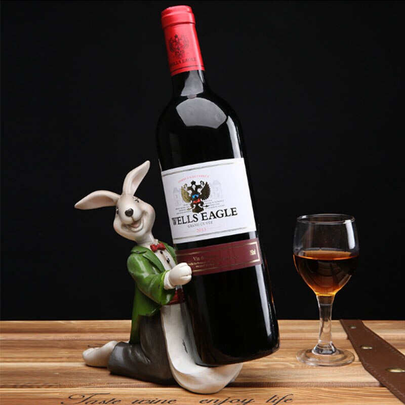 Knielen Rabbir Glaswerk Wijnfles Houders Voor Huisdecoratie Woonkamer Wijnkast Decoratieve Display Magazijnstellingen