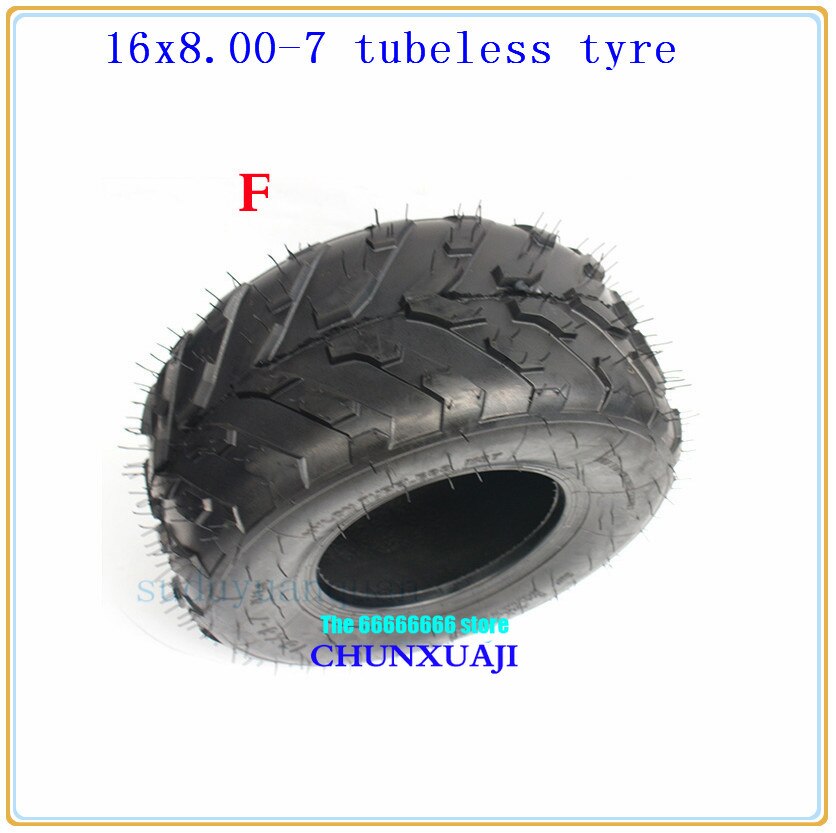 16 x 8-7 atv & gokart terrängdäck terräng 16 x 8.00-7 16/8-7 slanglösa däck motorvägsdäck slitstarka dammsugare