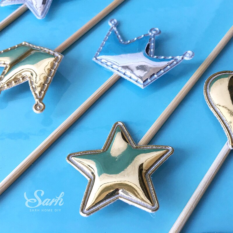 5PCS Pink Pearl Polished Butterfly Cake Topper with Toothpick Cake Decoration for Wedding Birthday Party