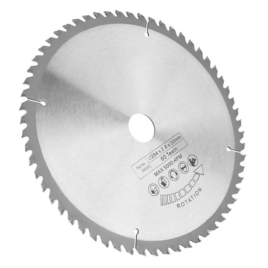 Circular saw blades wear-resistant carbide circular saw blades TCT cutting disc for metal wood plastic 254 * 30 mm 60 teeth for