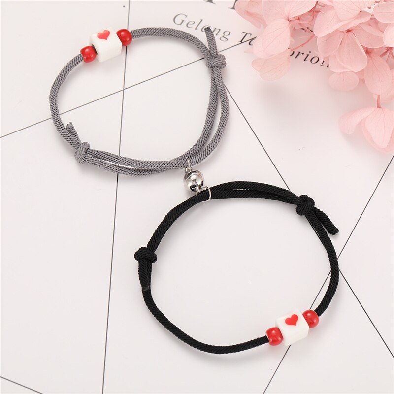 2 Teile/satz Paar Armbinde Magnet Ball Passenden Armbänder Liebhaber Mond Sterne Magnetische Armbinde Freundschaft Armbänder Valentinstag: TD5391505