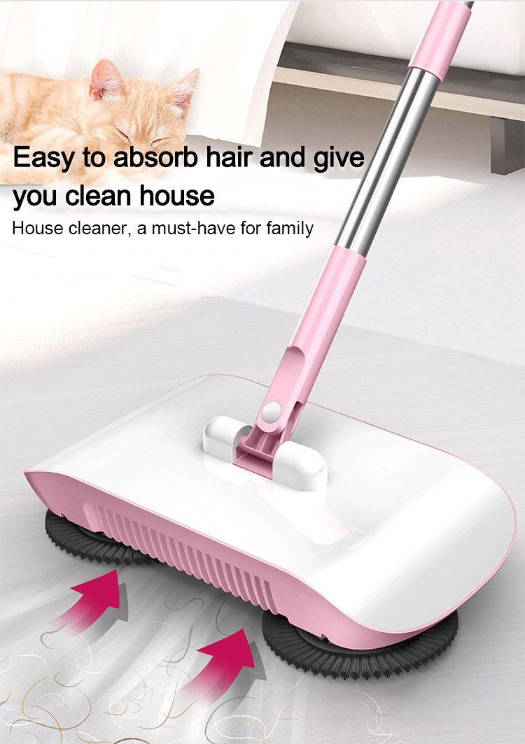 2 In 1 Hand Push Vacuum Cleaner Set Home Sweeper Broom Dustpan Handheld Dust Collector Carpet Floor Cleaners