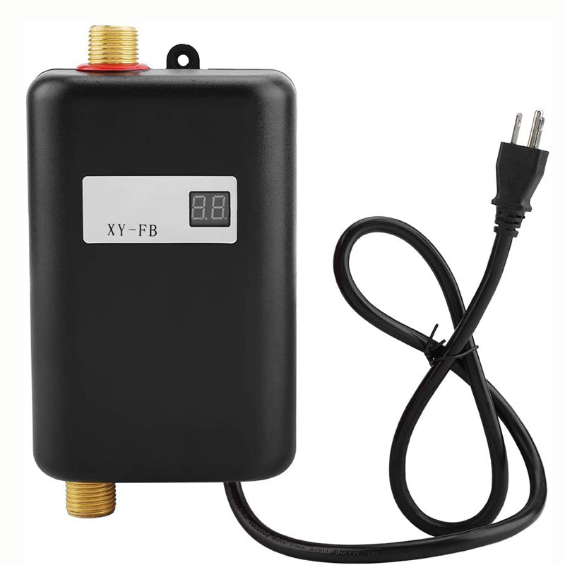 Instant Water Heater,3000W Mini Electric Tankless Water Heater,Durable and Fashionable for Bathroom Kitchen Washing: Ivory / JP