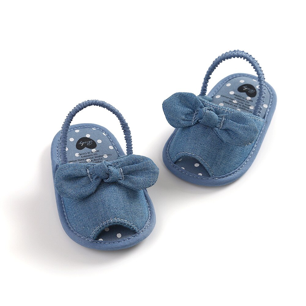 Sommersandalen für babys und kleinkinder, niedliche schleife, prinzessinnen-Entwurf, weich, atmungsaktiv, erste lauflernhilfen: Blau / 13-18 monate