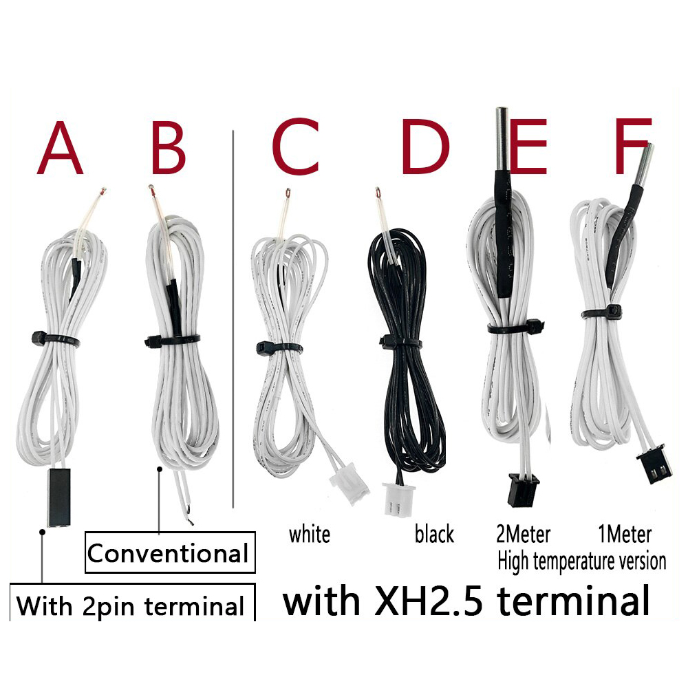 Termistores NTC 100 de 3950 K Ohm, sensores con Cable, piezas de impresora 3D, pieza de temperatura para Reprap Mend, accesorios de temperatura de piezas