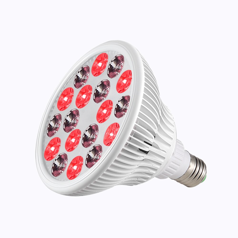 Bombilla de terapia de luz LED roja E27, 630nm, 660nm, 54W, lámpara de terapia de infrarrojo cercano, Bombilla de cultivo de luz roja