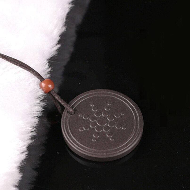 Touwketting zonnebloemkracht kettingen sieraden ronde zwarte gezondheidshanger dubbelzijdige vulkanische steen mannen vrouwen