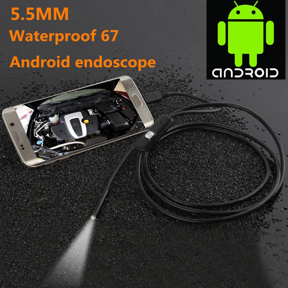 6 LED 5.5mm 1/1.5/2/3.5/5M Lens Endoscope Waterproof Inspection Borescope for Android Focus Camera Lens USB Cable Endoscope