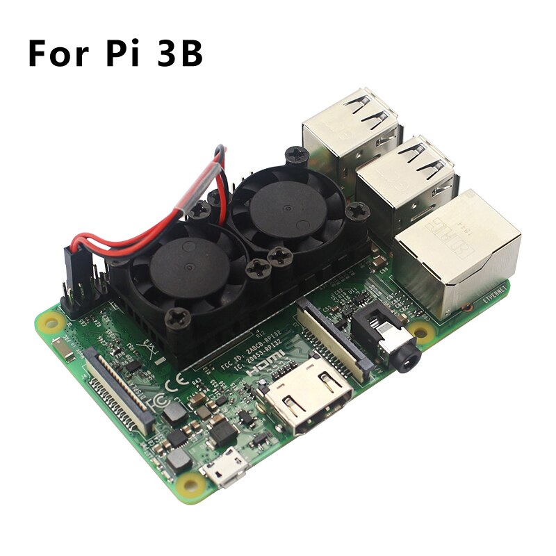 Raspberry Pi Dual Fan With Heat Sink Ultimate Double Cooling Fans Cooler For Raspberry Pi 3 Model B+ Plus Or 3B