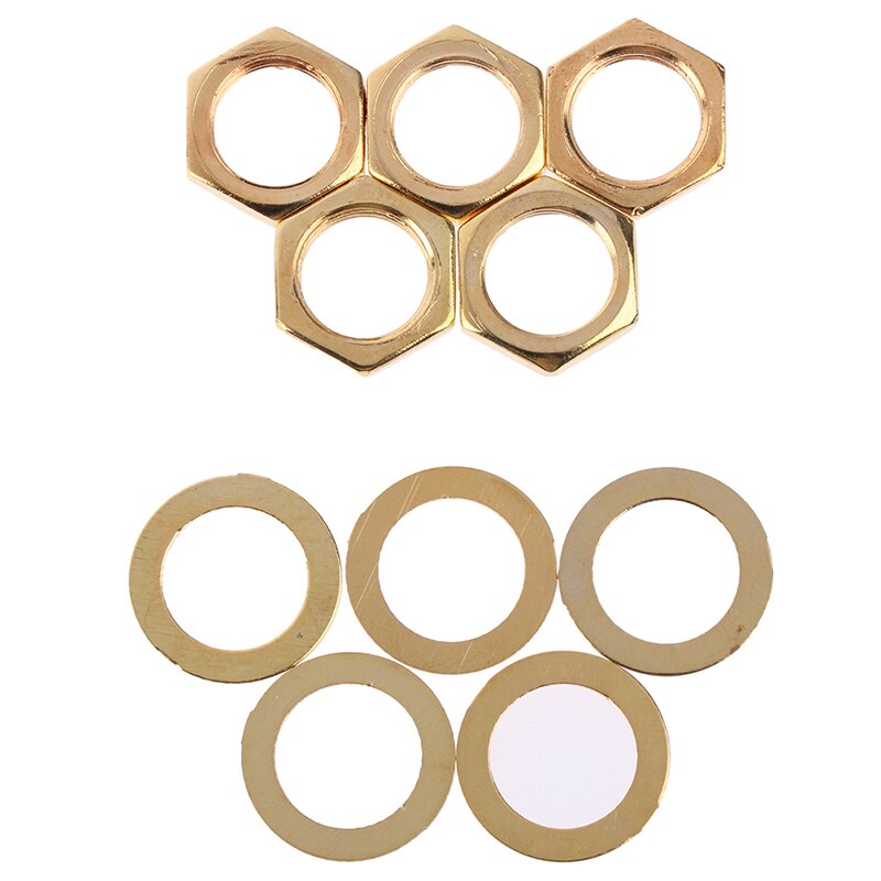 Juego de tuercas de conector Jack de hierro para guitarra eléctrica, piezas de bajo,: Oro